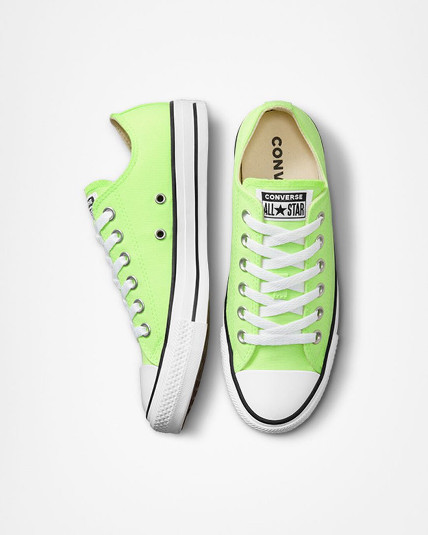 Zapatillas Bajas Converse Chuck Taylor All Star Neon Mujer Verde Blancas Negras | PE 7WE4P5